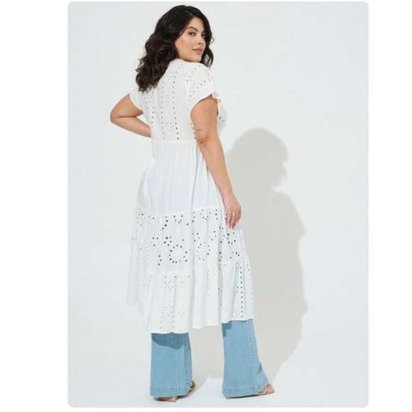 TORRID NWT Cotton Eyelet Maxi Kimono - Picture 1 of 5